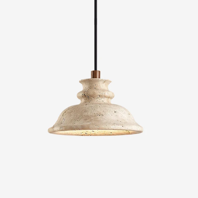 Ritta Lámpara Colgante con Pantalla Esculpida de Travertino