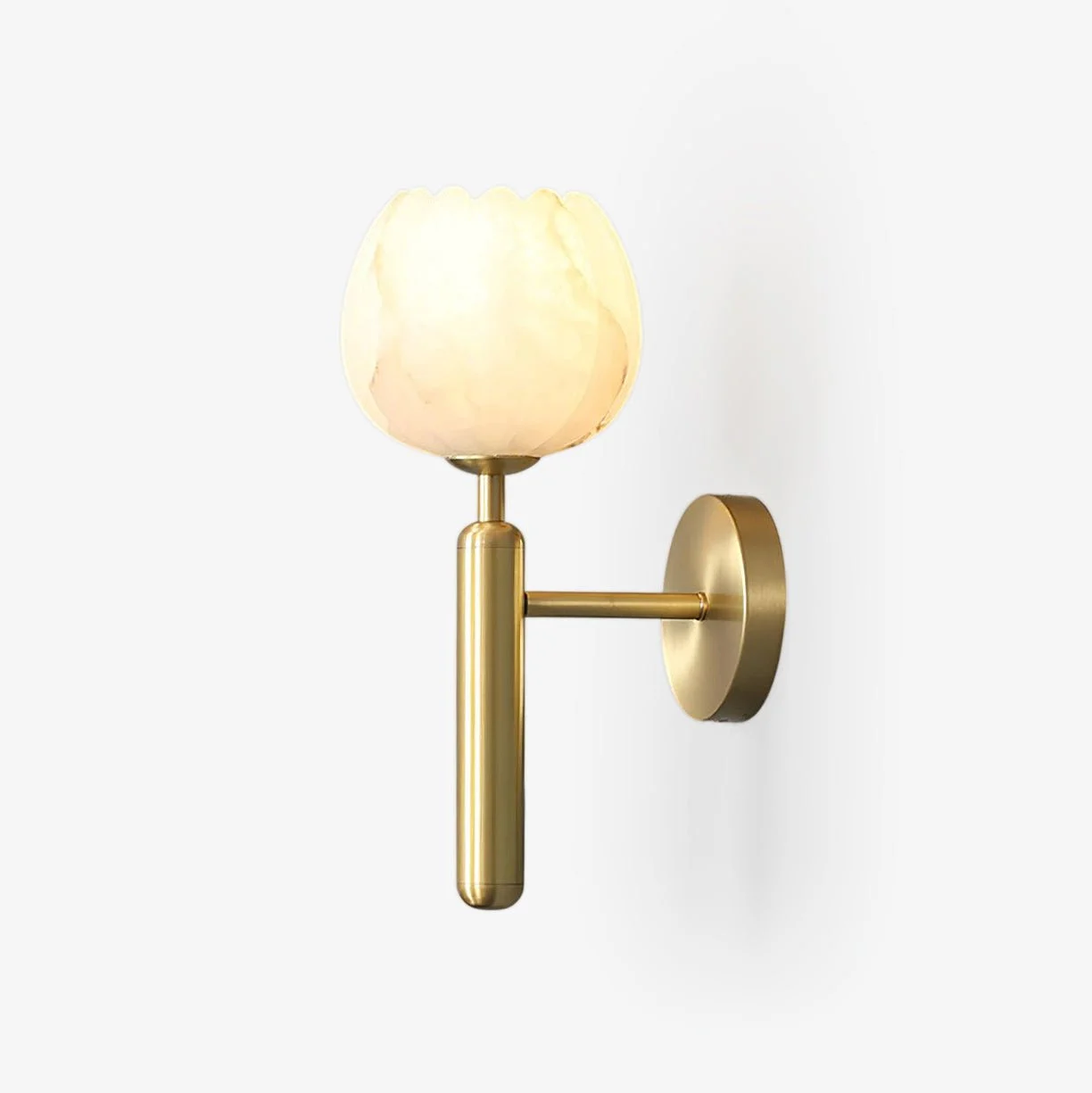 Eurzorion Aplique de pared Blanco Alabastro Floral Elegante