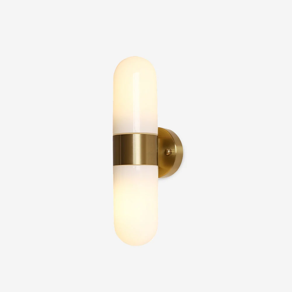 Lámpara de Pared de Metal y Vidrio, Moderna y Minimalista, Aplique Vertical para Dormitorio