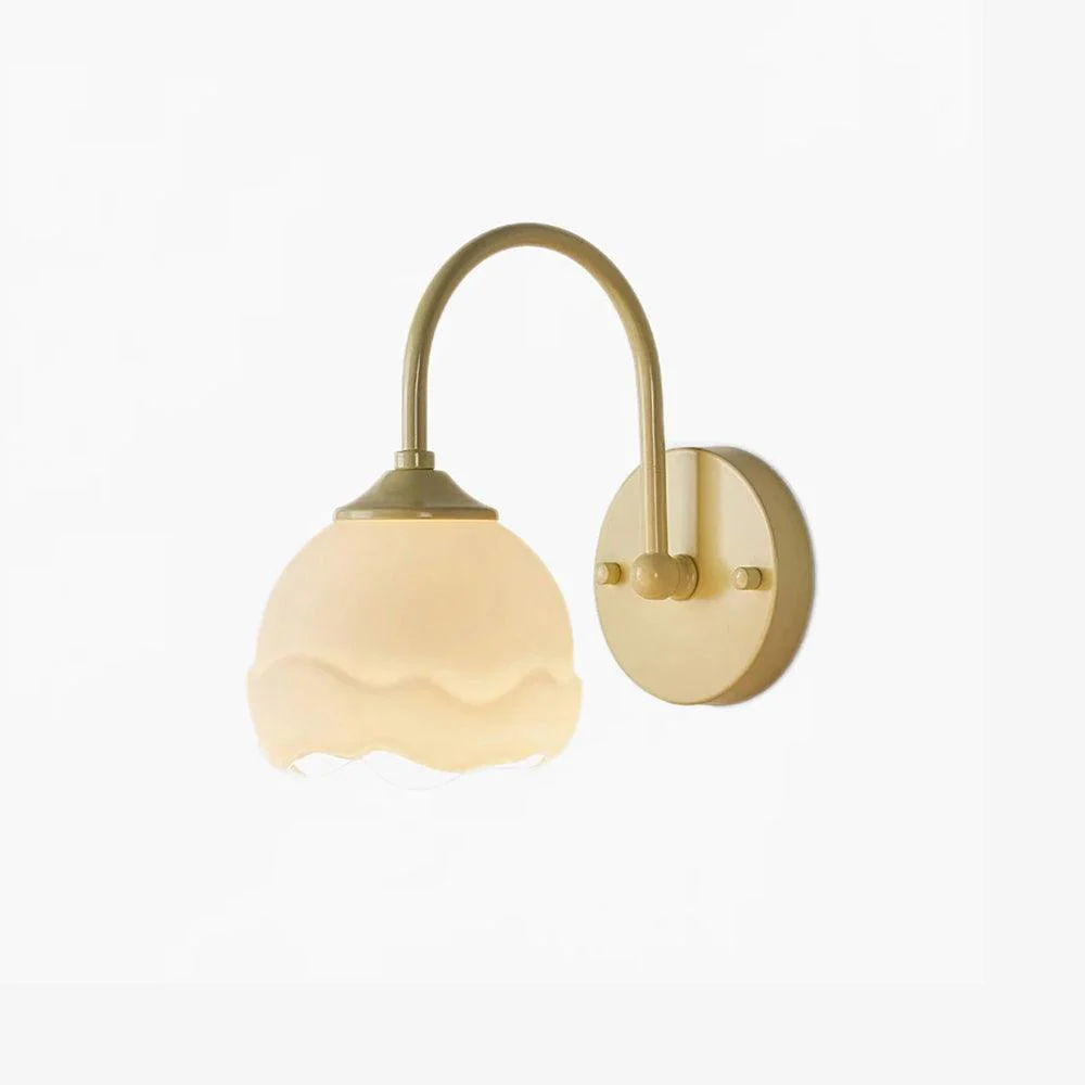 Ellace Aplique de pared Beige Vidrio Elegante