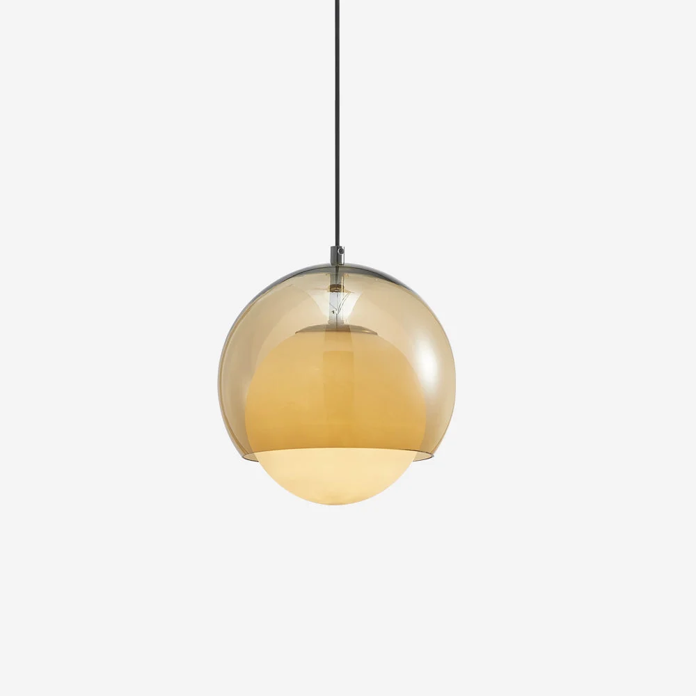 Lámpara Colgante Doble Esfera Vidrio Moderno Ambient