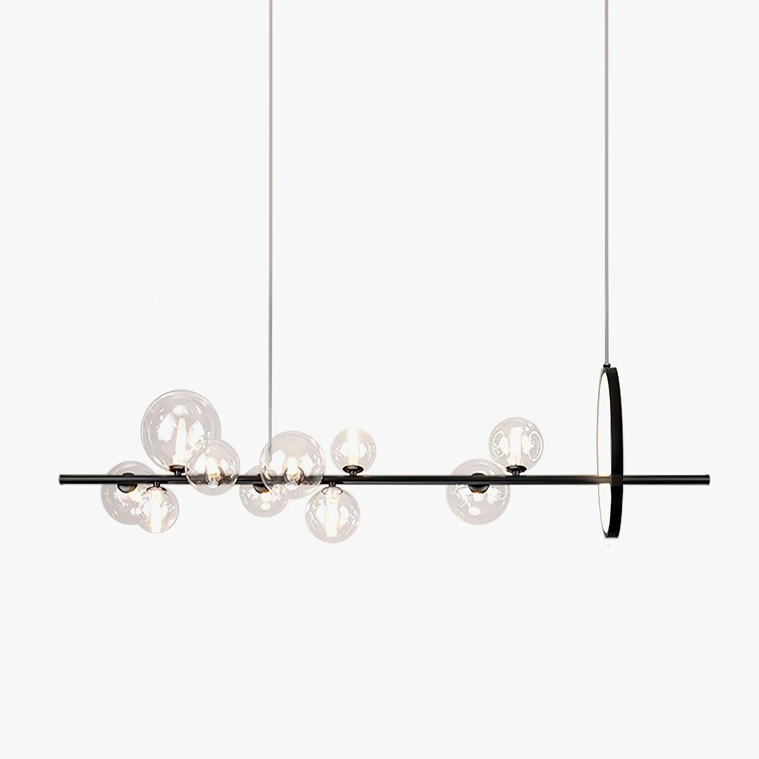 Lustra Chandelier de Vidrio con Burbujas Nordic Negro LED