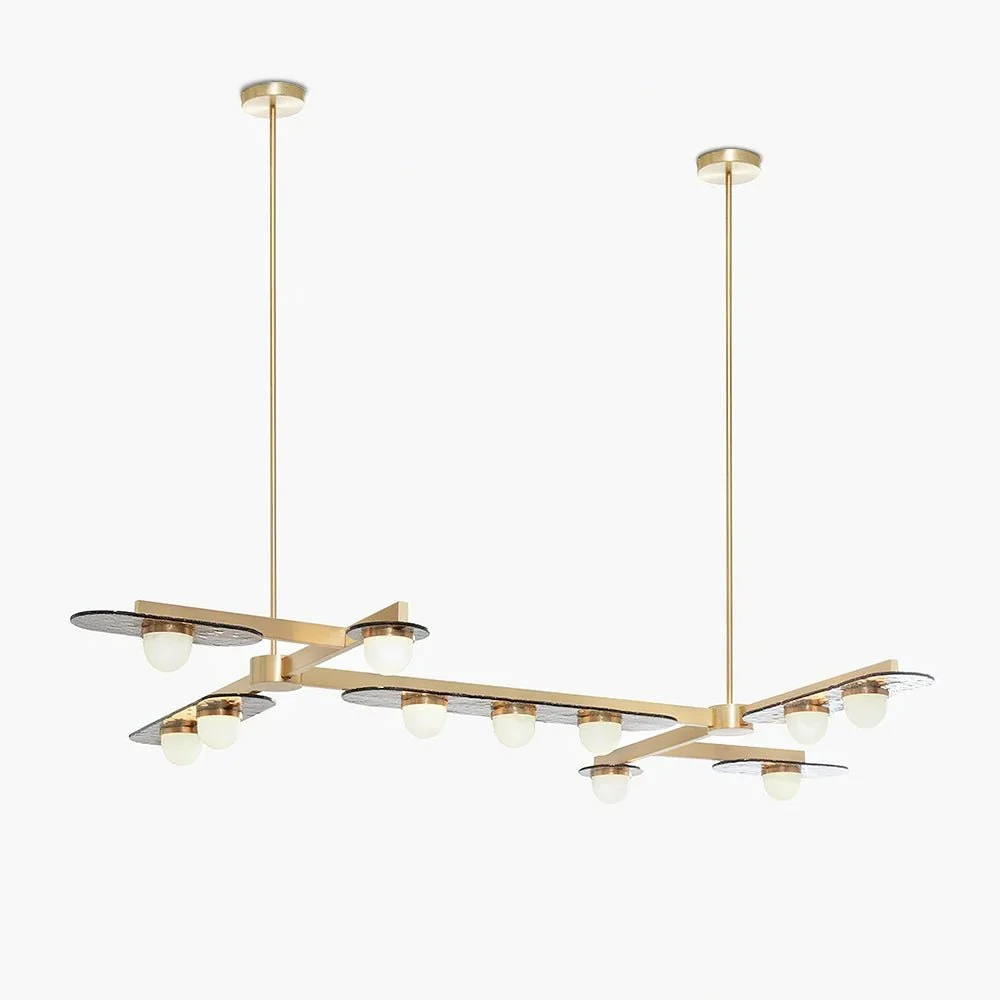 Lustra Araña De Luces LED Lineal Oro Marco