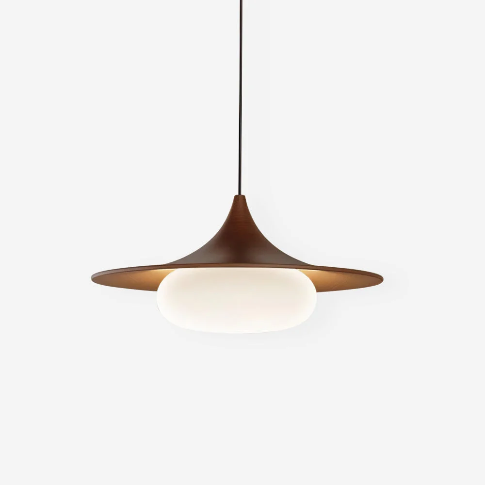 Ovelis Lámpara Colgante Moderno Madera Vidrio
