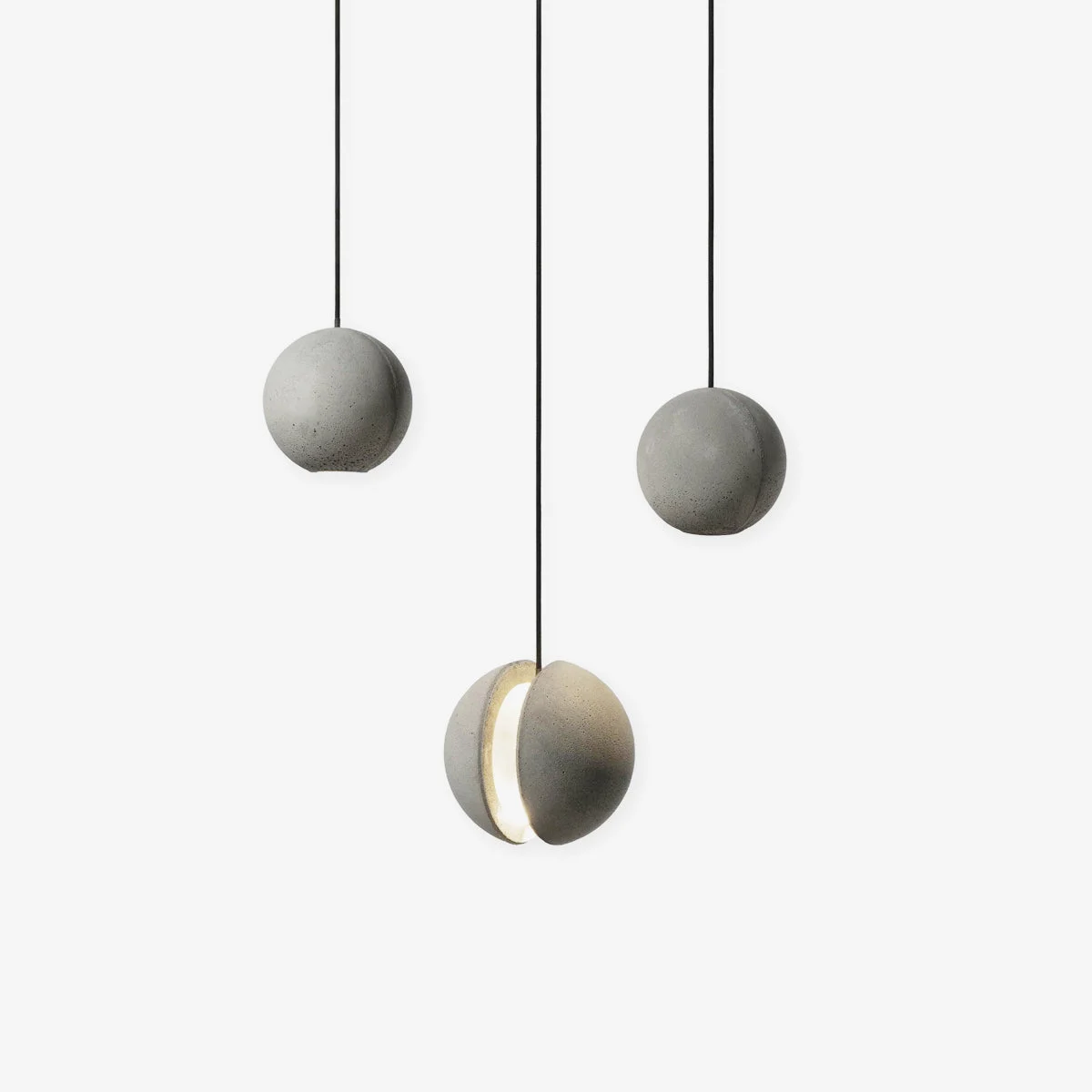 Solara Lámpara Colgante Concreto Esfera Luna Minimalista