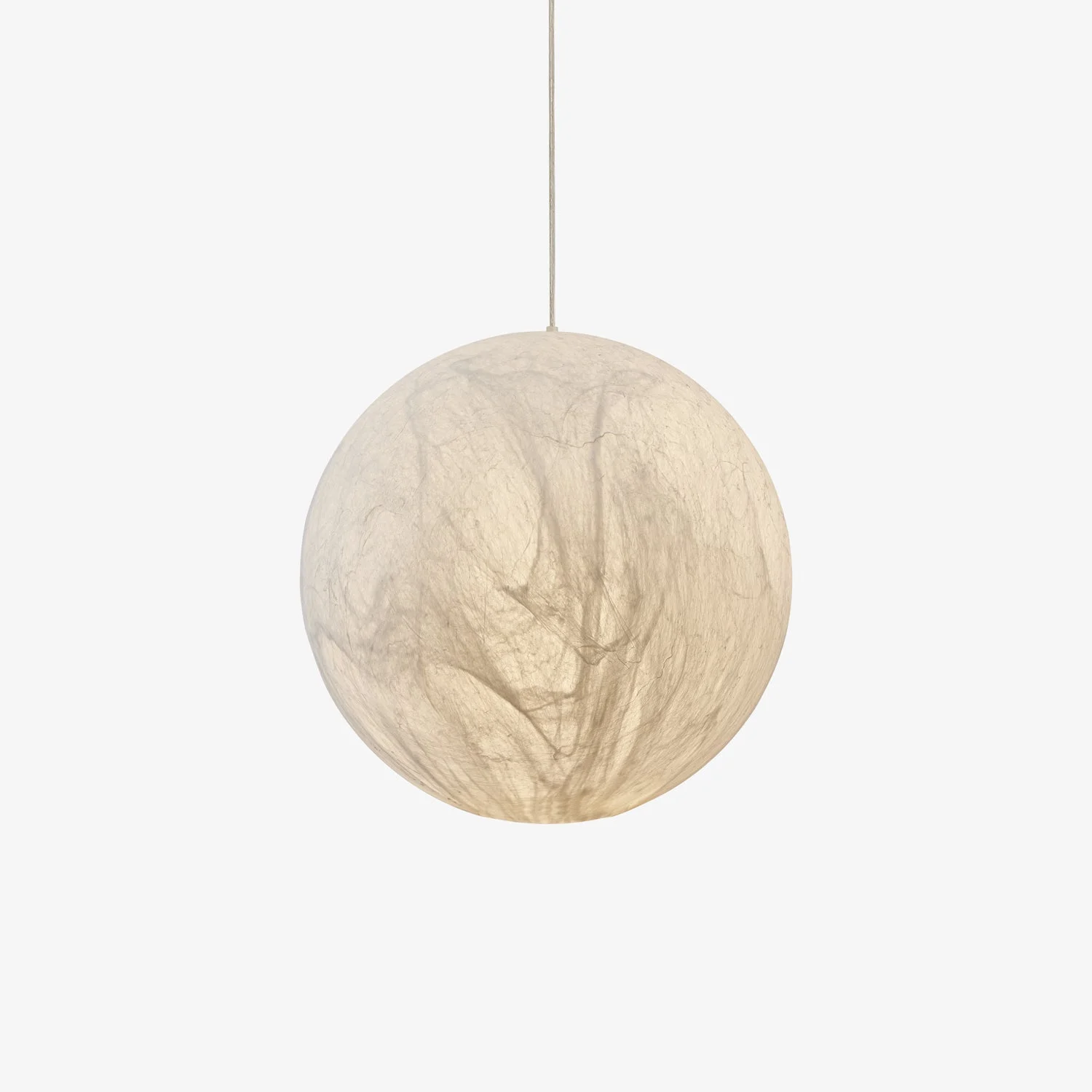 Lámpara Colgante Minimalista de Seda con Forma de Globo