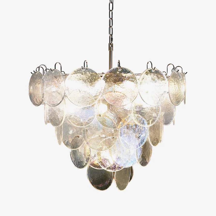 Aurora Araña De Luces Iridiscente Murano Cristal Disco