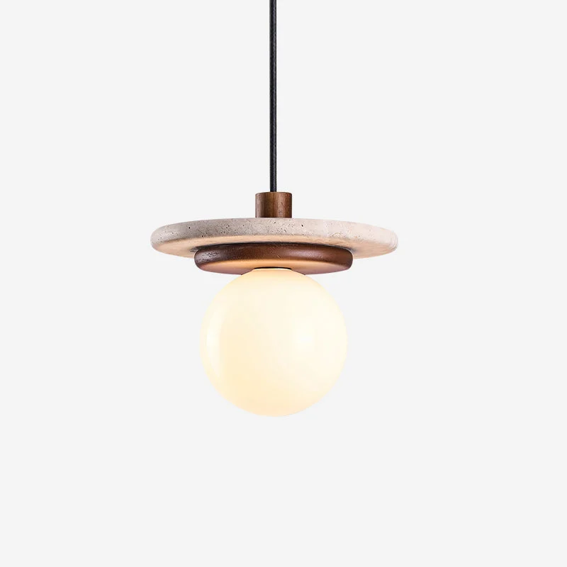 Opalis Lámpara Colgante Cristal Globo Travertino