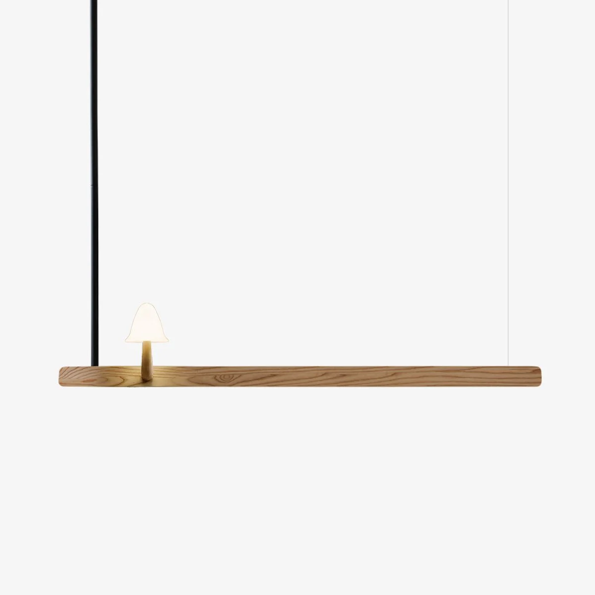 Lustra Araña Minimalista y Moderna de Madera en Forma de Setas