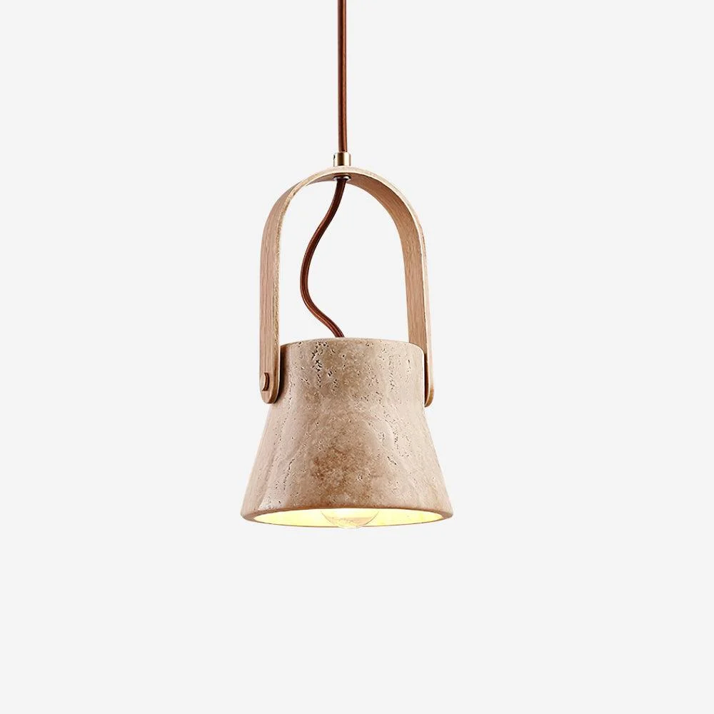 Cesta Lámpara Colgante de Travertino
