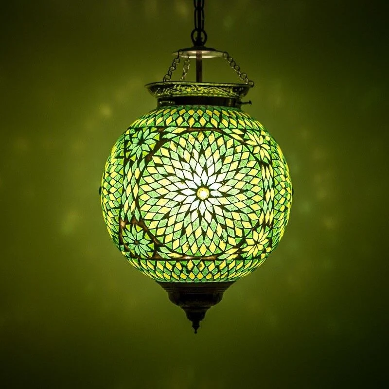 Lámpara colgante verde oriental, Aziza