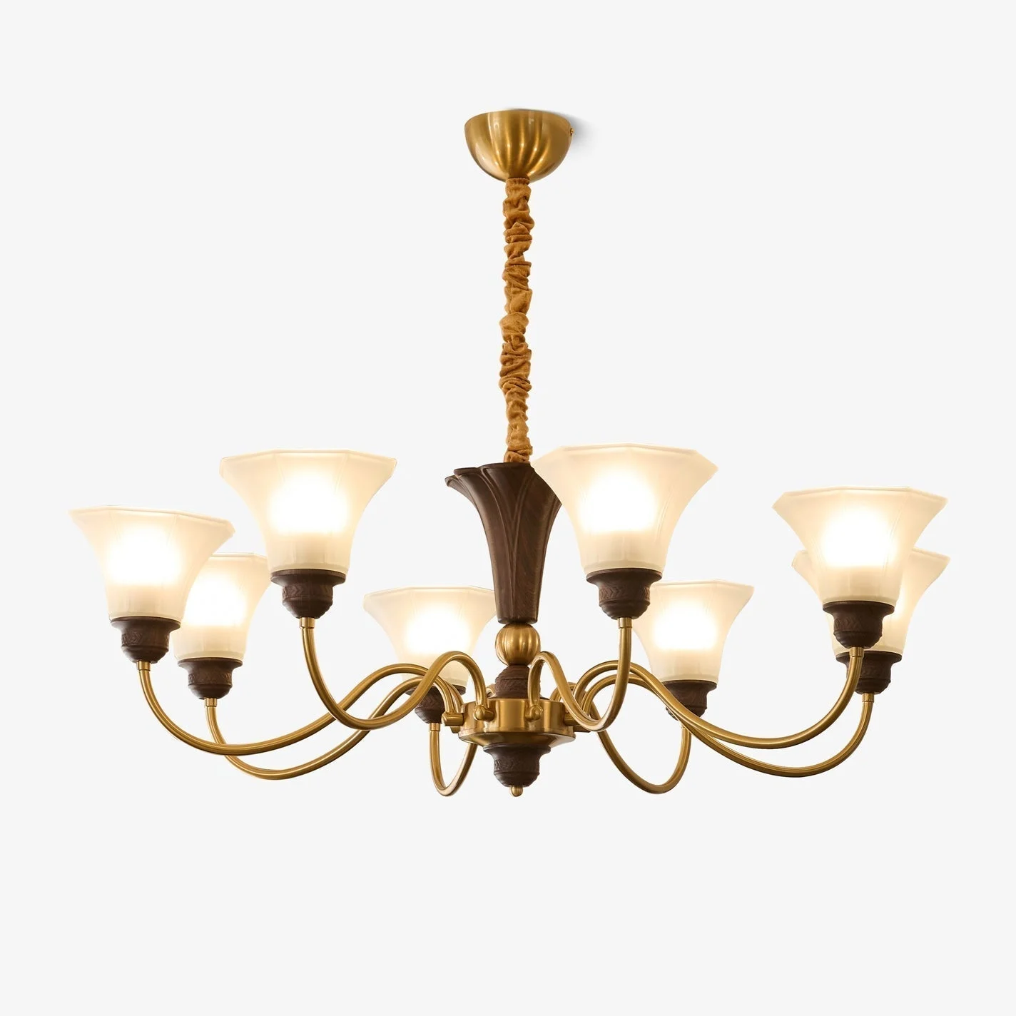 Ciphaen Tradicional Vintage Madera Cristal Araña De Luces