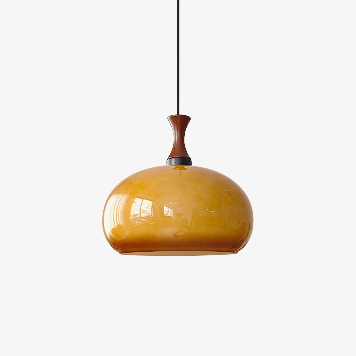 Orbique Lámpara Colgante Madera Vidrio Moderno Minimalista