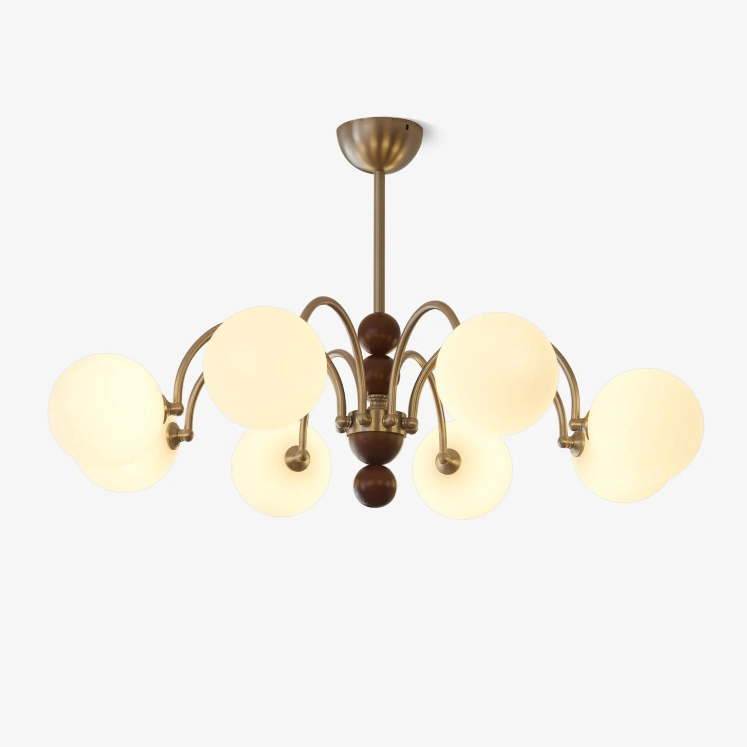 Orbital Premium Nórdico Arte Curva Madera Cristal Araña De Luces