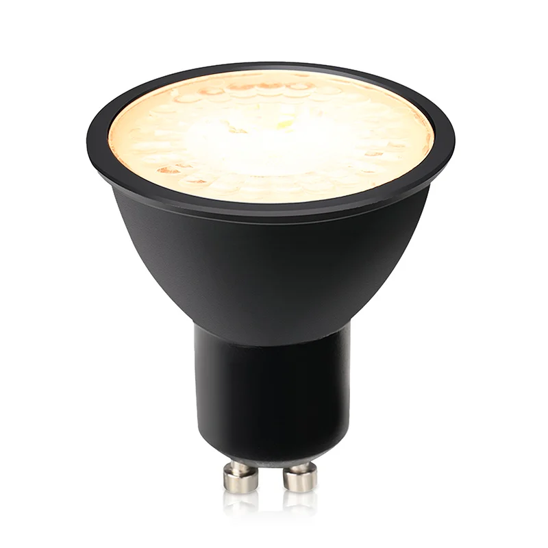 Bombilla LED GU10 regulable Antonie, negro, 5W, 3000K