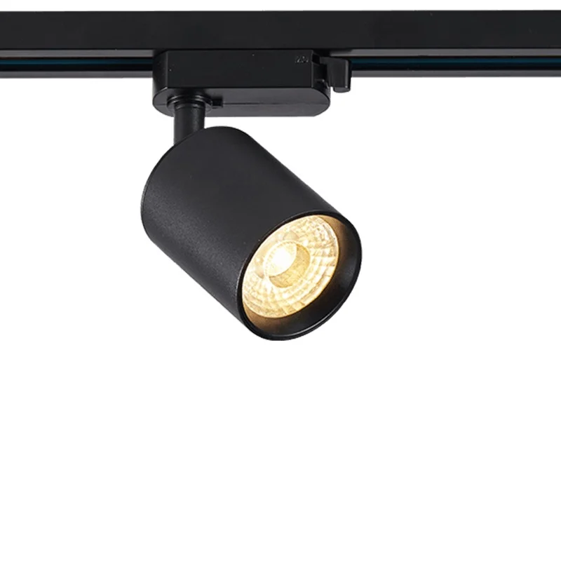 Foco de carril trifásico negro Jayla, 10W, 4000K, Pro