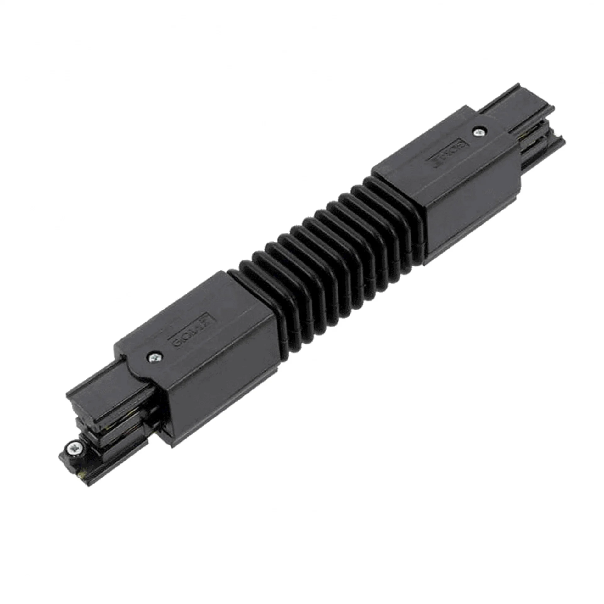 Conector flexible para iluminación en carril trifásico, negro, Pro