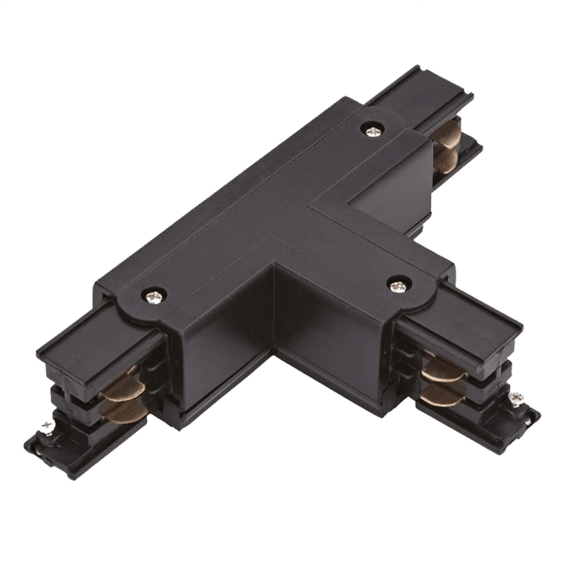 Conector en forma de T para iluminación sobre riel trifásico, derecho 1, negro, Pro