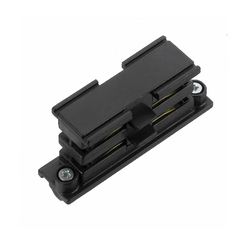 Conector interno en forma de I para iluminación sobre riel trifásico, negro, Pro