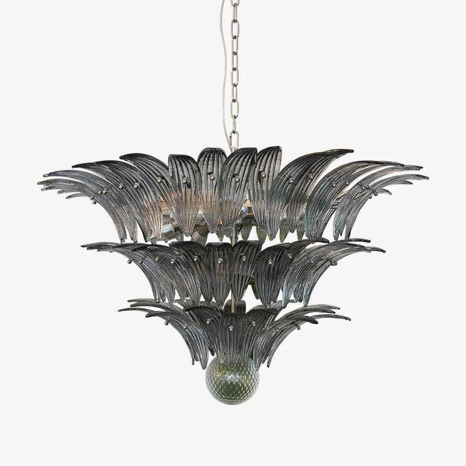Aurora Araña De Luces Murano Cristal Palma Hoja En Niveles
