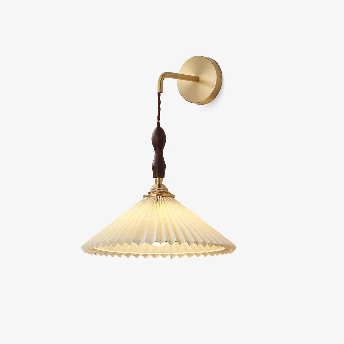 Eurlaeel Aplique de pared Madera Premium Plisado