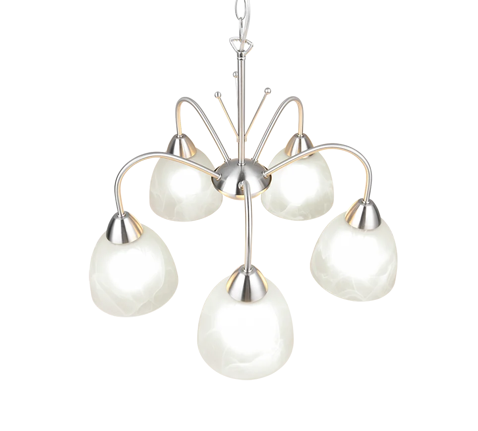 Lámpara de techo colgante Trio Dobby 5 luces níquel mate 150cm R31055007