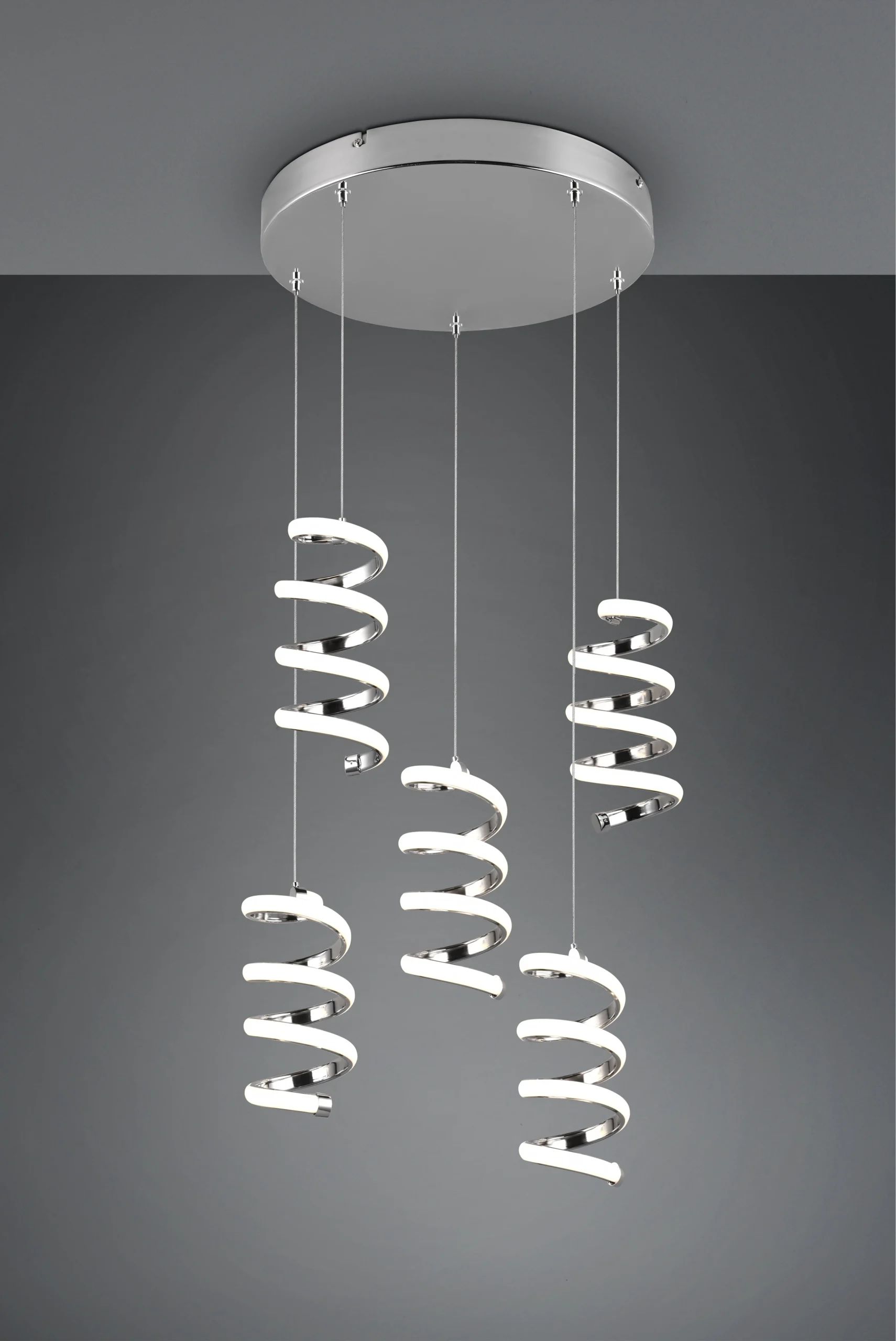 Lámpara de techo colgante Trio Laola LED cromo 4000K 150cm R