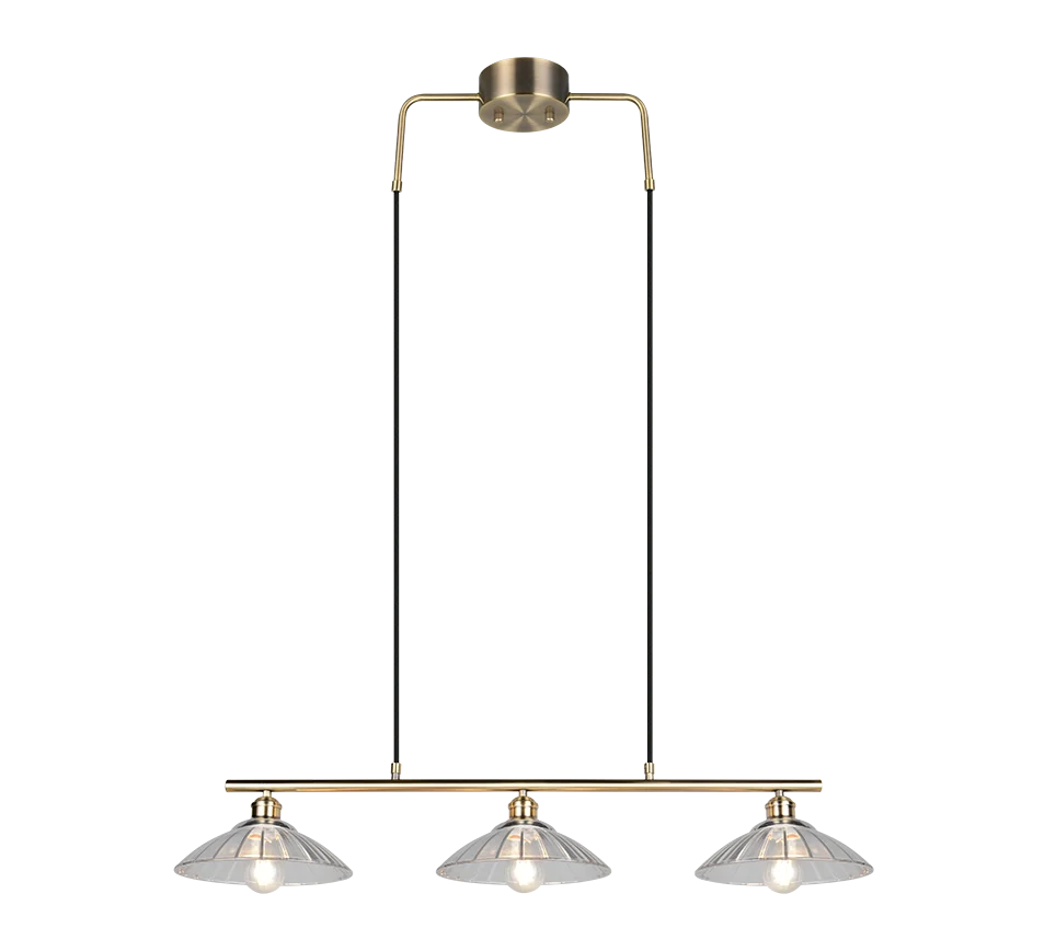 Lámpara de techo colgante Trio Eluna LED latón antiguo 2700K 150cm R