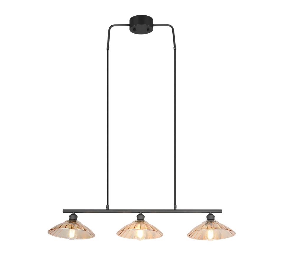 Lámpara de techo colgante Trio Eluna LED negro mate 2700K 150cm R