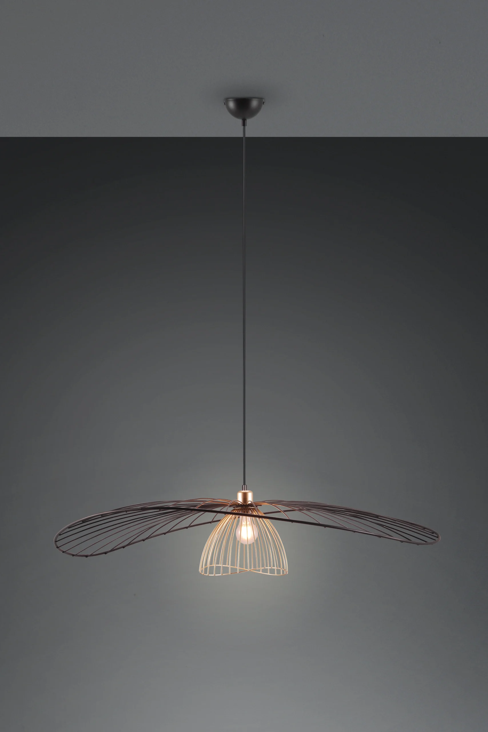 Lámpara de techo colgante Trio Lauris LED negro mate 2700K 150cm R