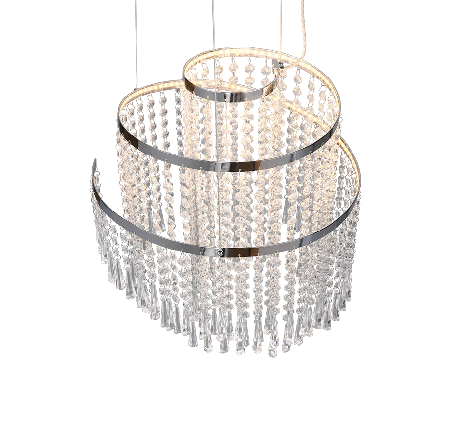 Lámpara de techo colgante Trio Pomp LED cromo CCT 150cm R