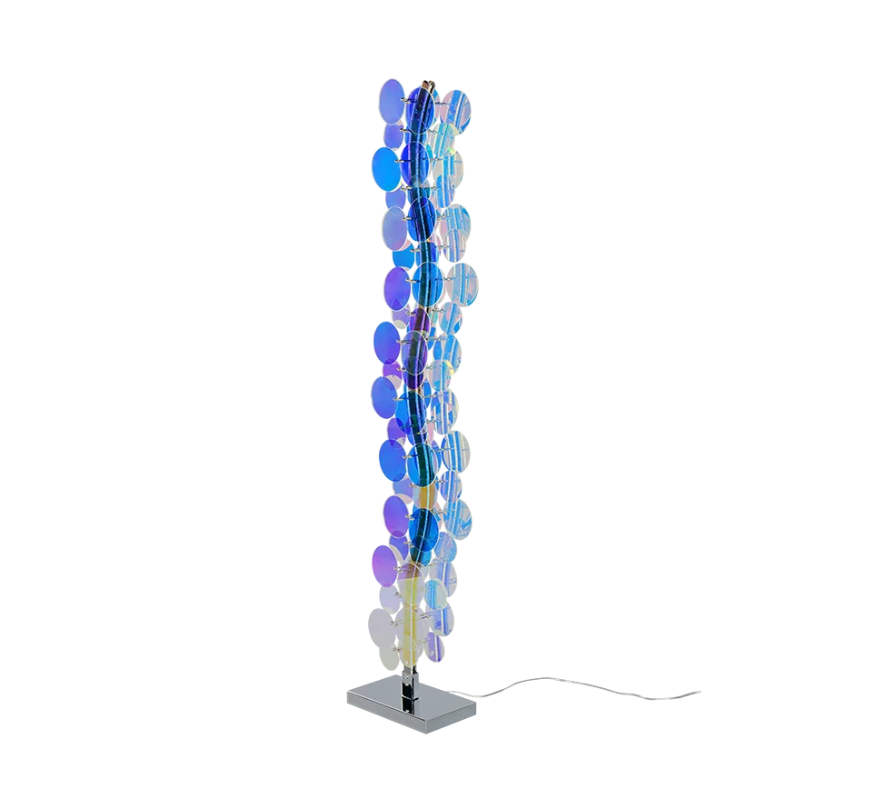 Lámpara de pie Trio Pulse LED transparente iridescent 4000K 119cm R