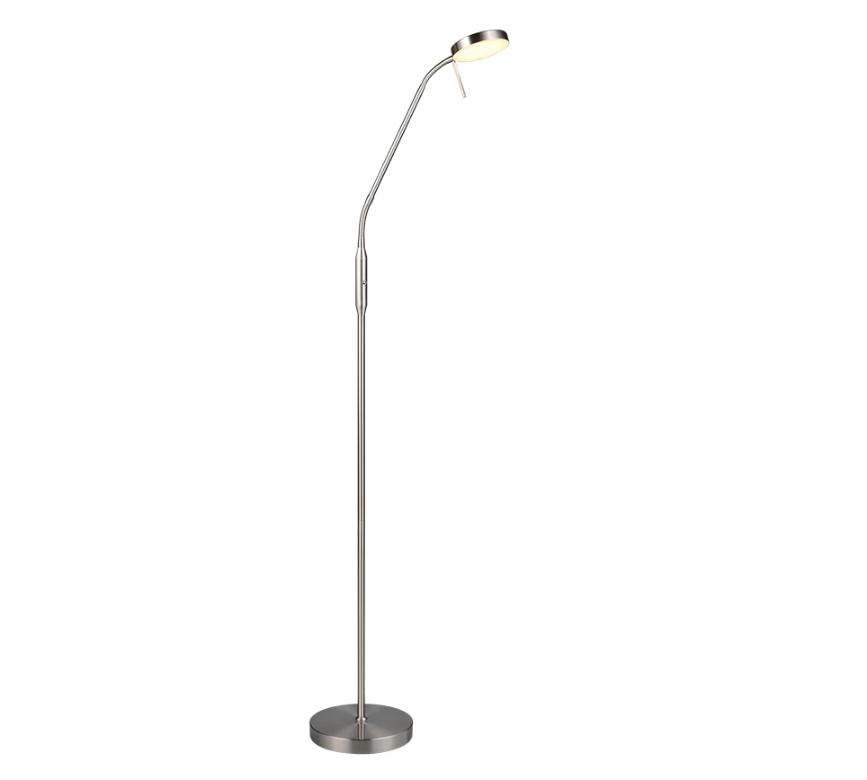 Lámpara de pie Trio Moreno LED níquel mate 160,5cm R