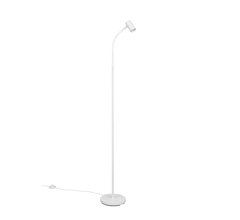 Lámpara de pie Trio Taryn LED blanco mate 2700K 133,5cm R46851031