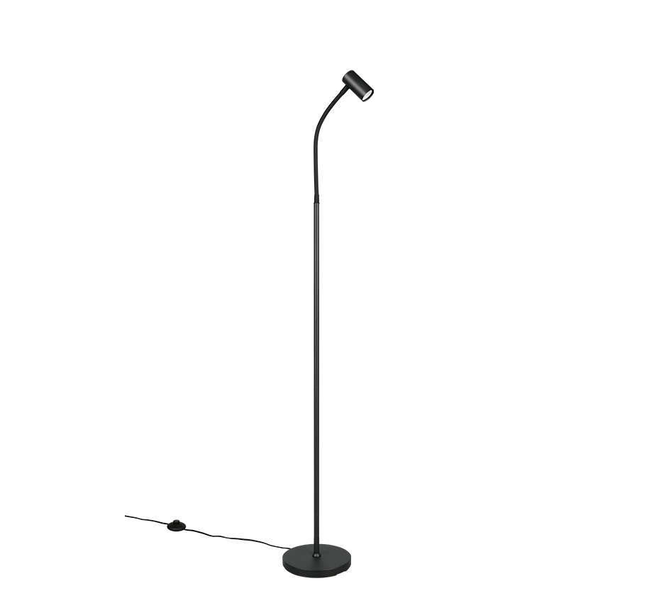 Lámpara de pie Trio Taryn LED negro mate 2700K 133,5cm R46851032