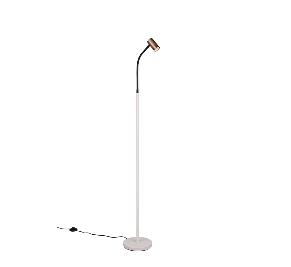 Lámpara de pie Trio Taryn LED marrón café 2700K 133,5cm R46851065