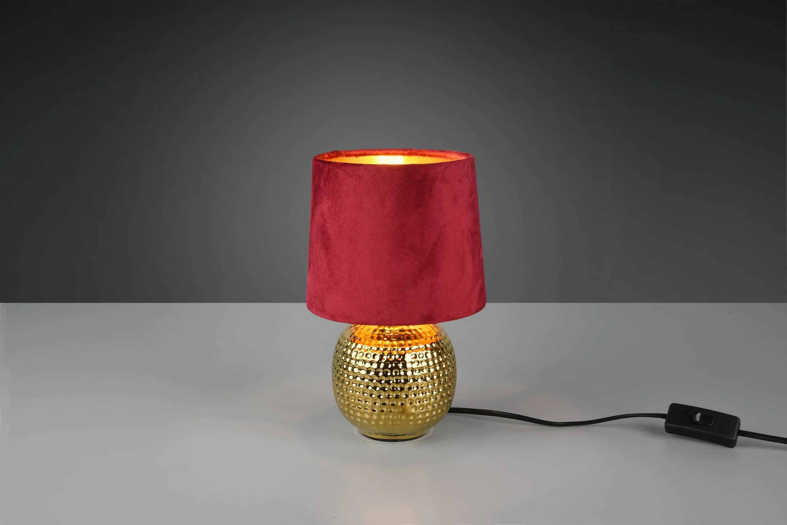 Lámpara de sobremesa Trio Sophia cerámica dorado y rojo R50821010