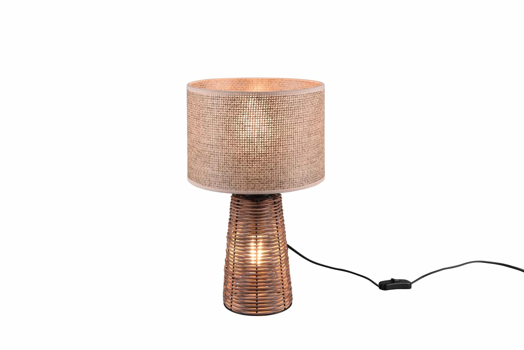 Lámpara de sobremesa Trio Straw marrón 40,5cm R50972026