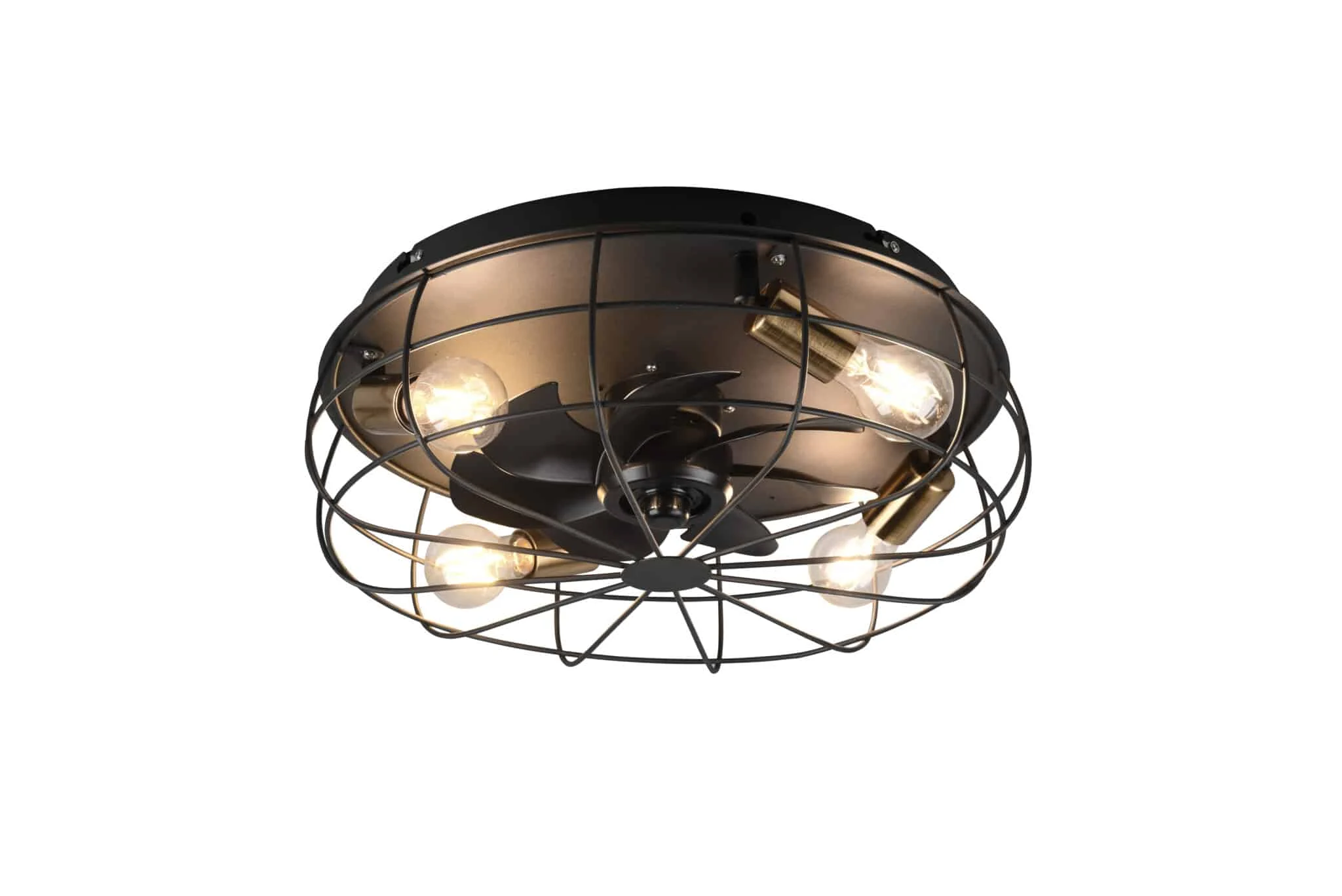 Trio Trondheim Ventilador de techo metal negro mate R61095032
