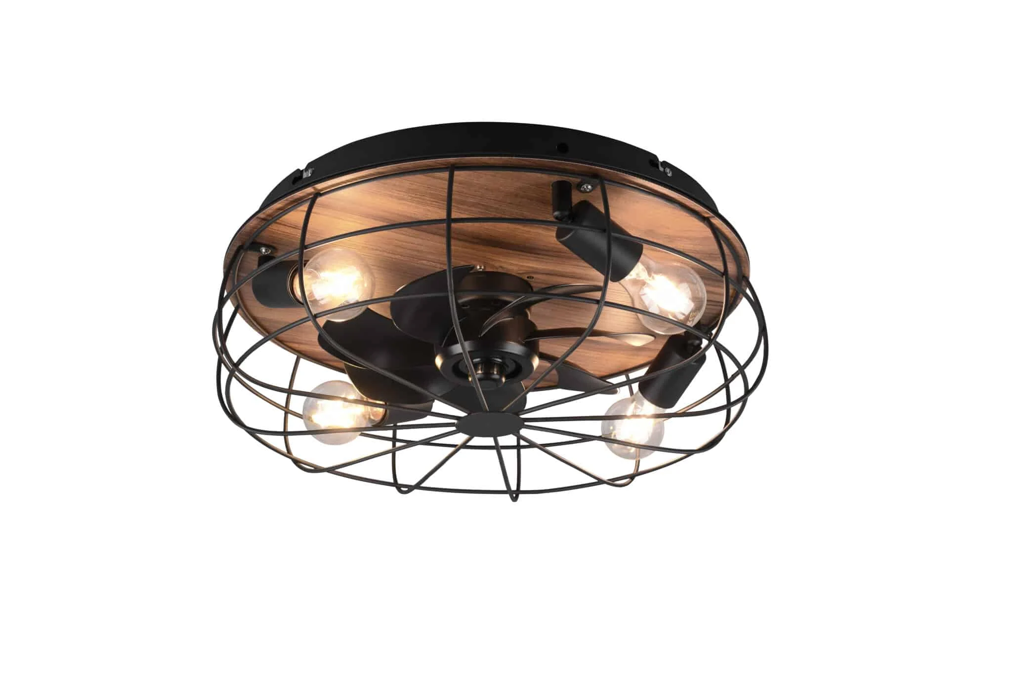 Ventilador de techo Trio Trondheim 4 luces negro mate con mando Ø48cm R61105032