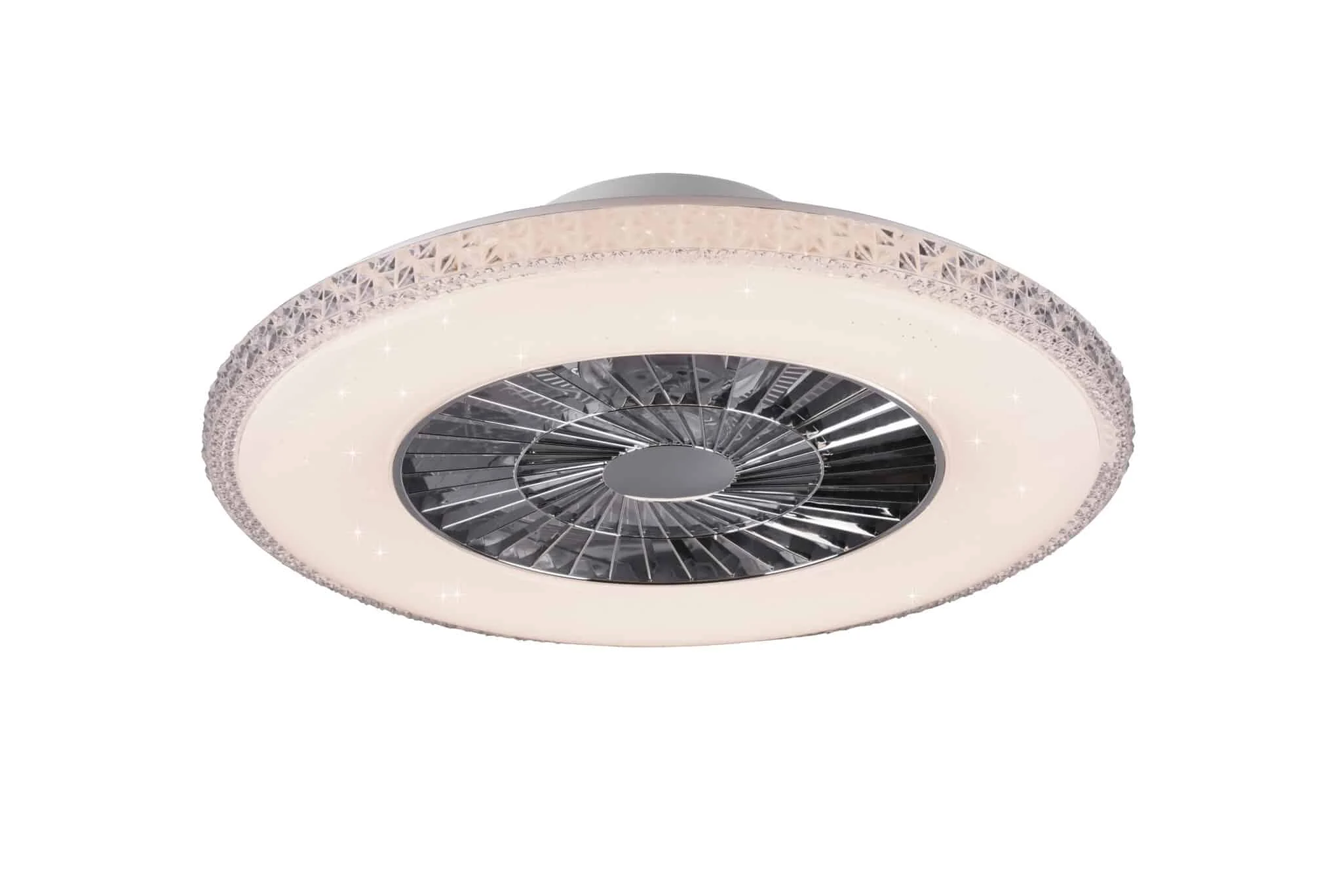 Ventilador de techo Trio Harstad LED cromo CCT regulable con mando Ø60cm R62412106