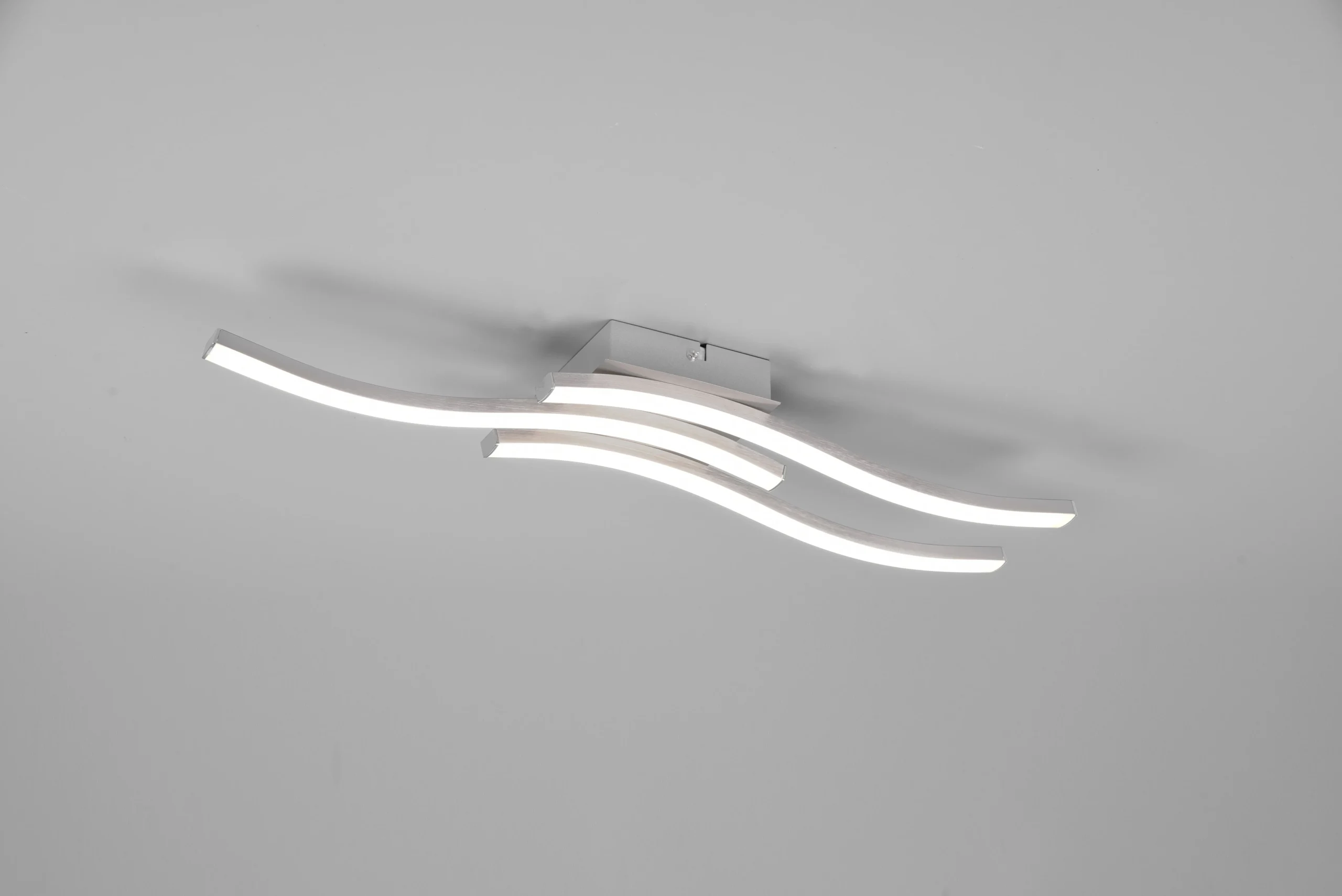 Plafón de techo Trio Route LED níquel mate 4000K 56cm R