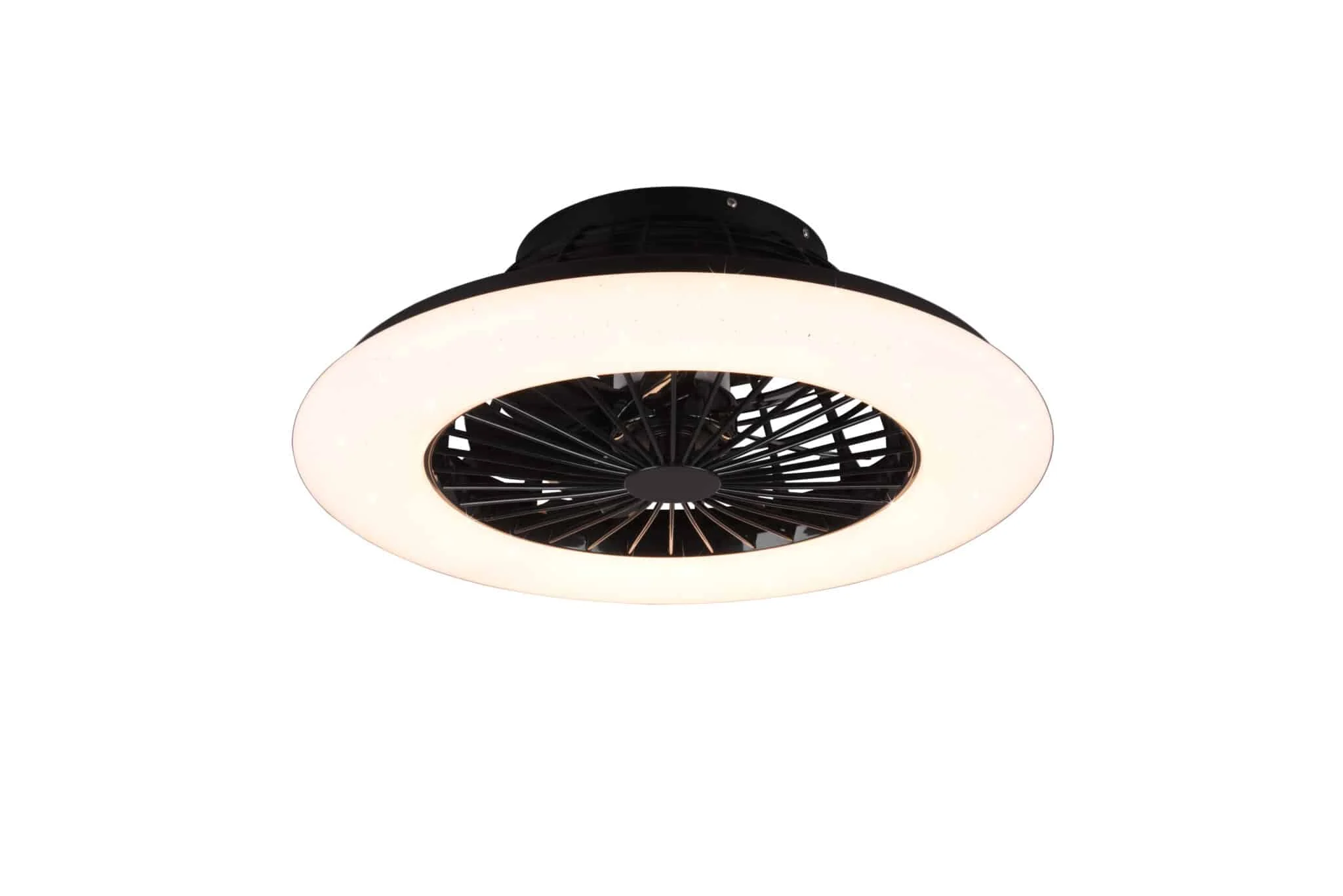 Ventilador de techo Trio Stralsund LED negro mate CCT regulable con mando Ø49cm R62522132