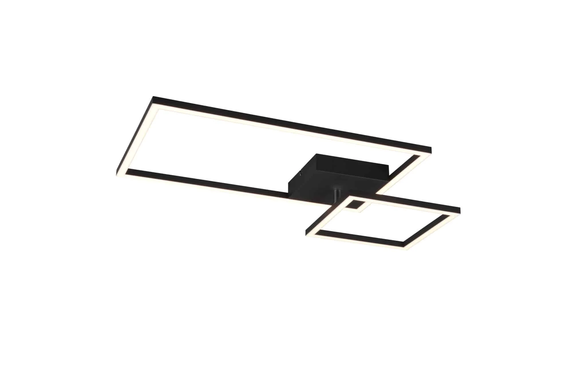 Plafón de techo Trio Padella LED negro mate 3000K regulable 63,5cm R62642132