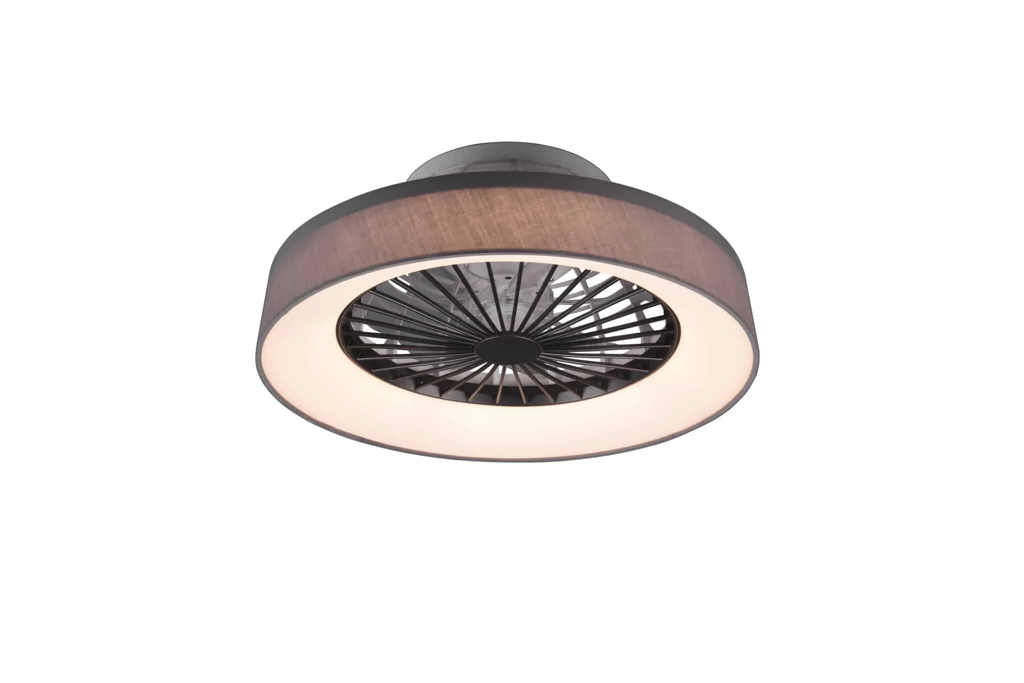 Ventilador de techo Trio Farsund LED gris CCT regulable con mando Ø48,5cm R62662111