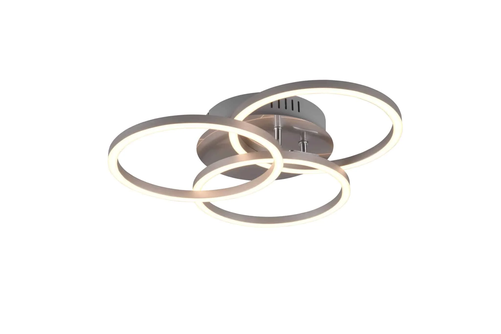 Plafón de techo Trio Circle LED níquel mate CCT regulable con mando 43,5cm R62823107