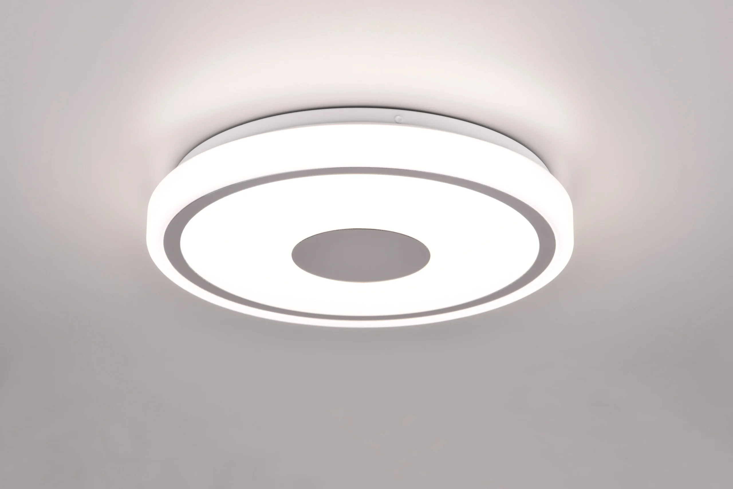 Plafón de techo Trio Bunda LED cromo 4000K regulable Ø33cm R