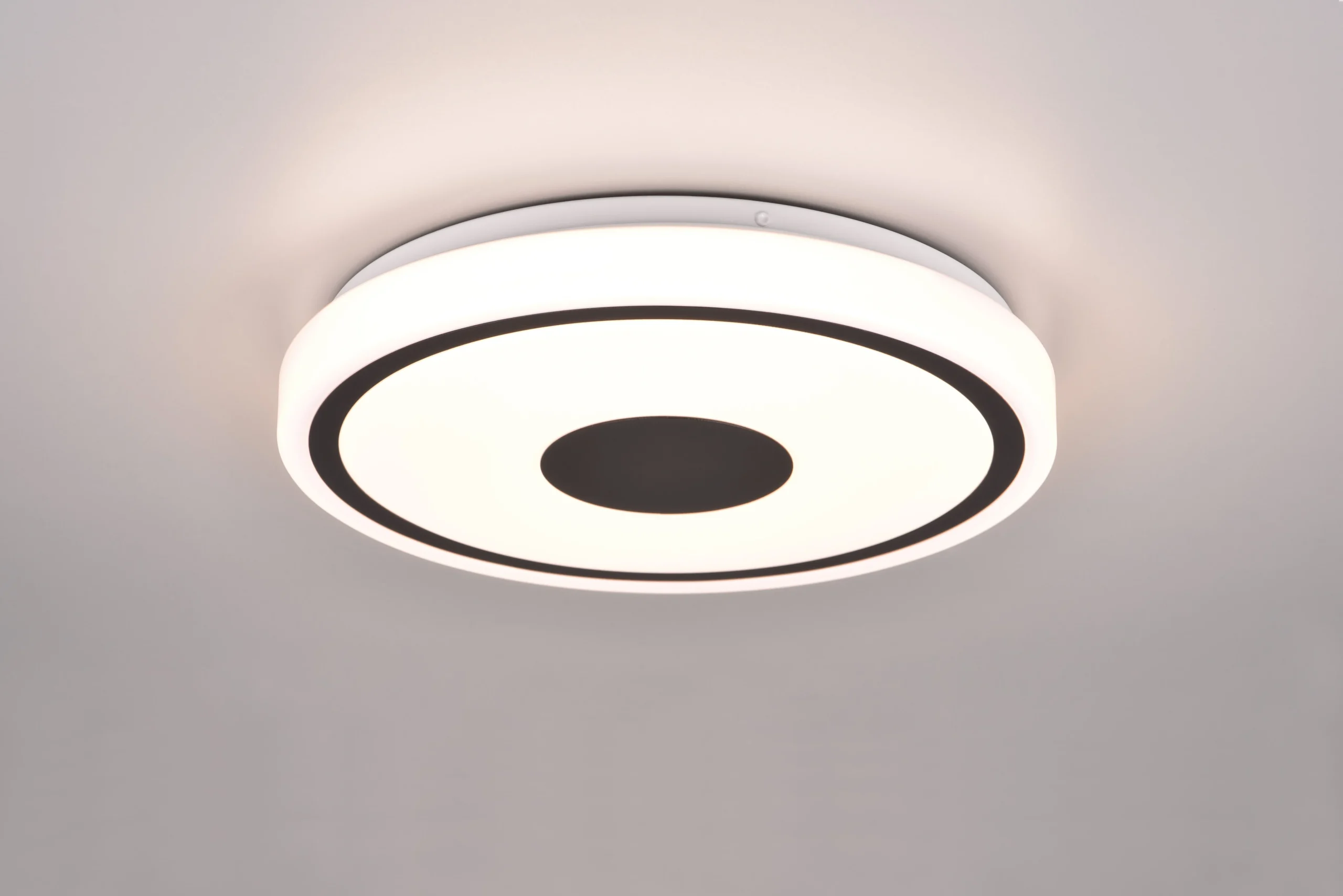 Plafón de techo Trio Bunda LED negro mate 3000K regulable Ø33cm R
