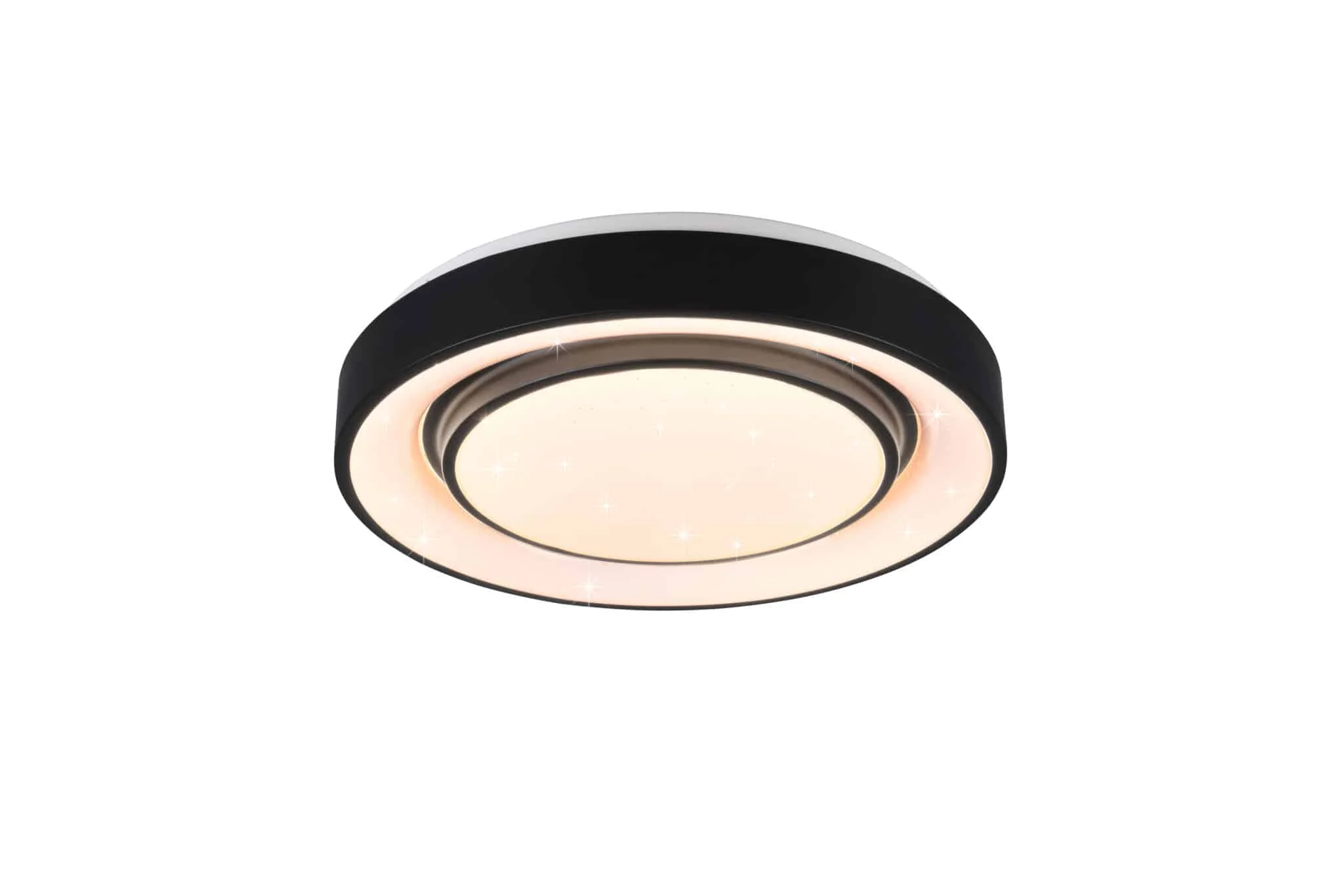 Plafón de techo Trio Mona LED negro mate CCT regulable Ø38cm R65041032