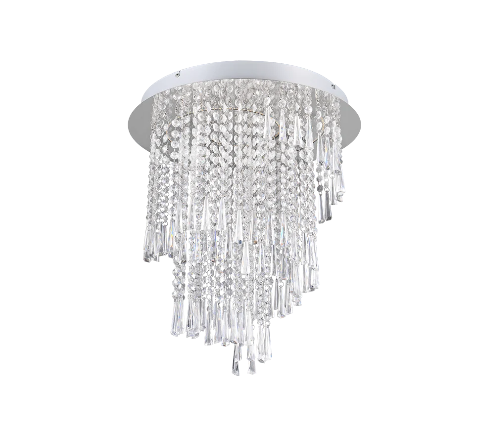 Plafón de techo Trio Pomp LED cromo CCT Ø45cm R